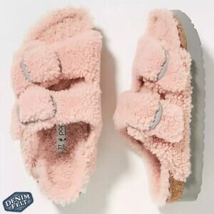 BIRKENSTOCK / Free People ARIZONA BIG BUCKLE SHEARLING | Crystal Rose | NEW!!